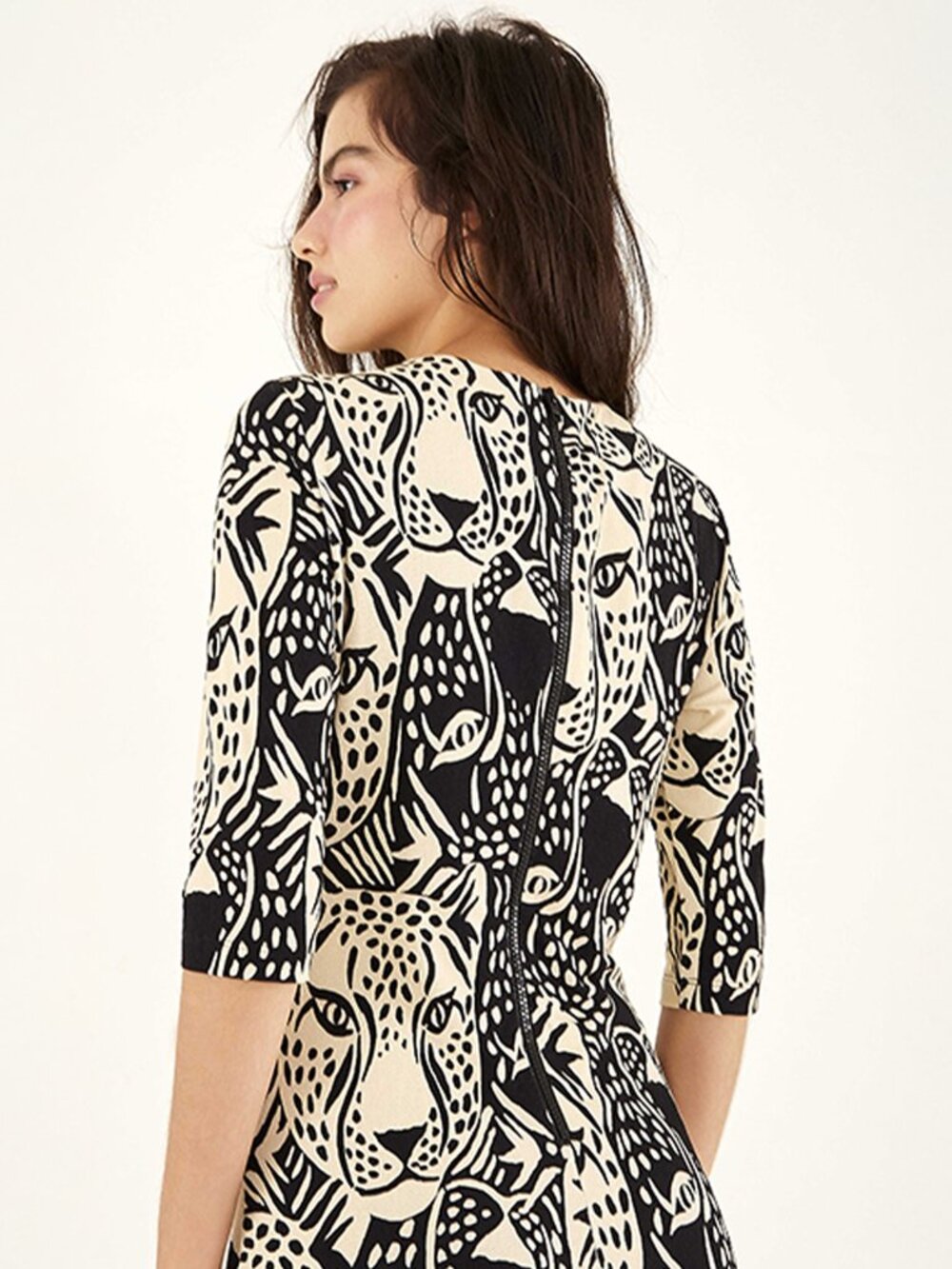 FARM RIO Midnight Leopard Jersey Midi Dress -Size XL - Picture 2 of 8